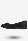 Baleriny Damskie Buty Ze Skóry Naturalnej Czarne Aloeloe Y224001
