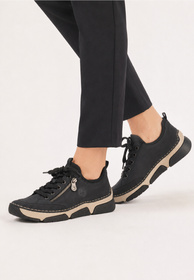 Półbuty Damskie Ekoskóra RIEKER Buty Sportowe Casual Granatowe 45973-17