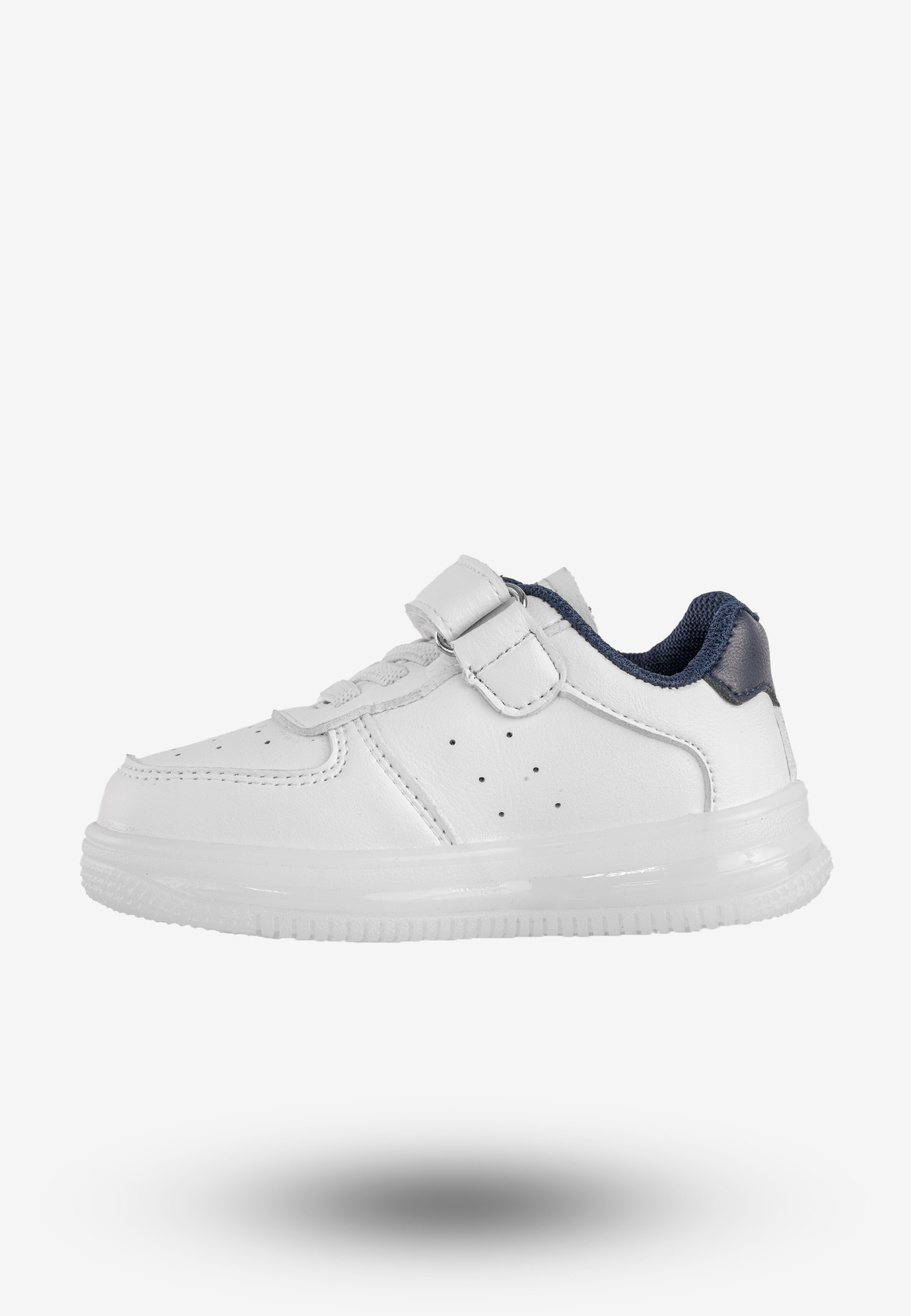 Sneakersy Dziecięce Ekoskóra Na Rzepy Buty Sportowe Białe Apawwa NC18