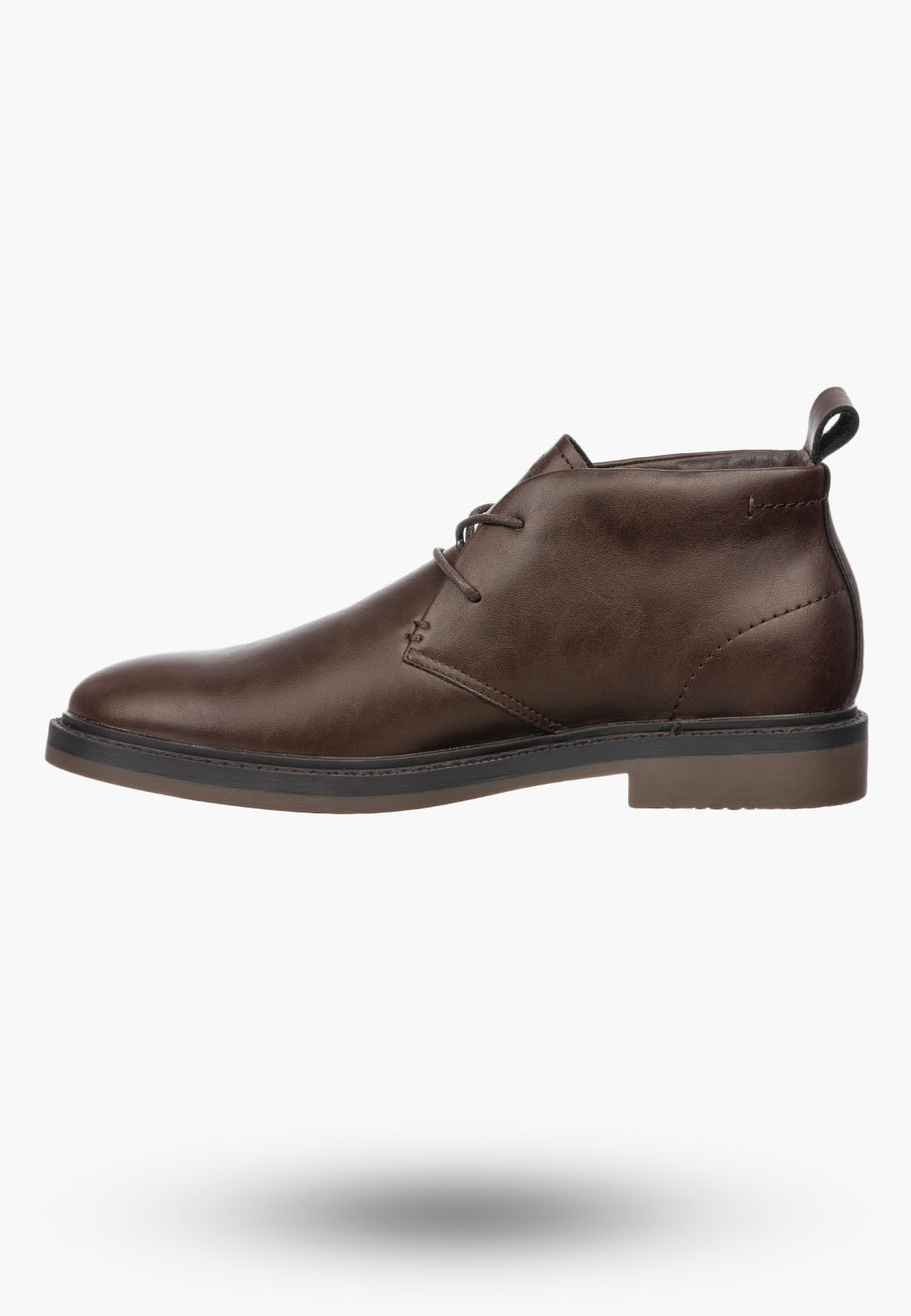 Trzewiki Męskie BIG STAR Buty Skórzane Eleganckie Brązowe UU174275