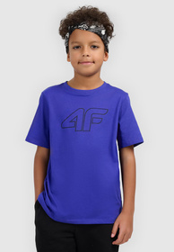 Koszulka Chłopięca 4F T-shirt Sportowy Regular Niebieski 4FJWSS26TTSHM3007