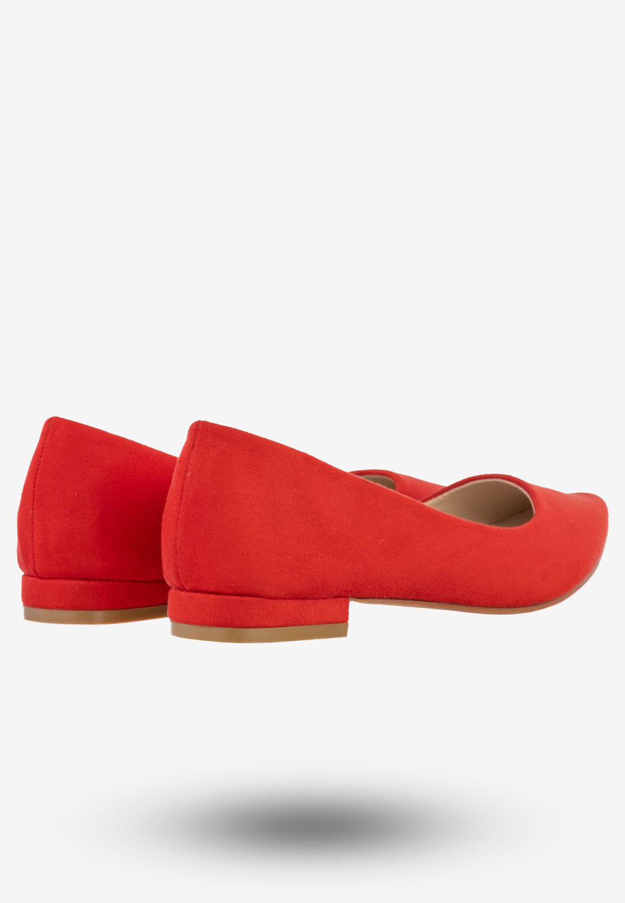 Baleriny Damskie Półbuty Eleganckie Buty Jezzi Czerwone 20BL35-2140-RED