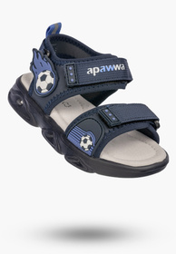 Sandały Chłopięce Buty Na Rzepy Skórzana Wkładka Letnie Granatowe Apawwa