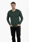 Sweter Męski Elegancki Klasyczny w serek Zielony S2005