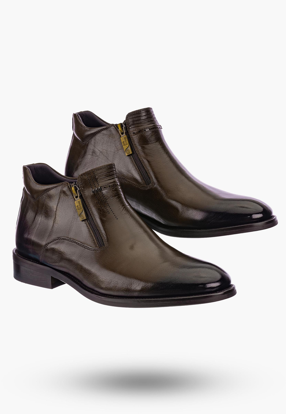 Buty Męskie JOHN DOUBARE Skórzane Botki brązowe H13C-C26