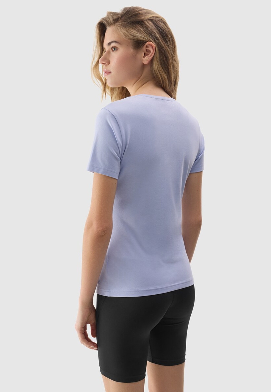 Koszulka Damska 4F T-shirt Basic Bawełna Krótki Rękaw Fioletowy 4FWSS24TTSHF1359