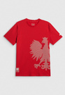 Koszulka Męska 4F Polska T-Shirt Sportowy Bawełniany Czerwony 4FRSS26TTSHM4200