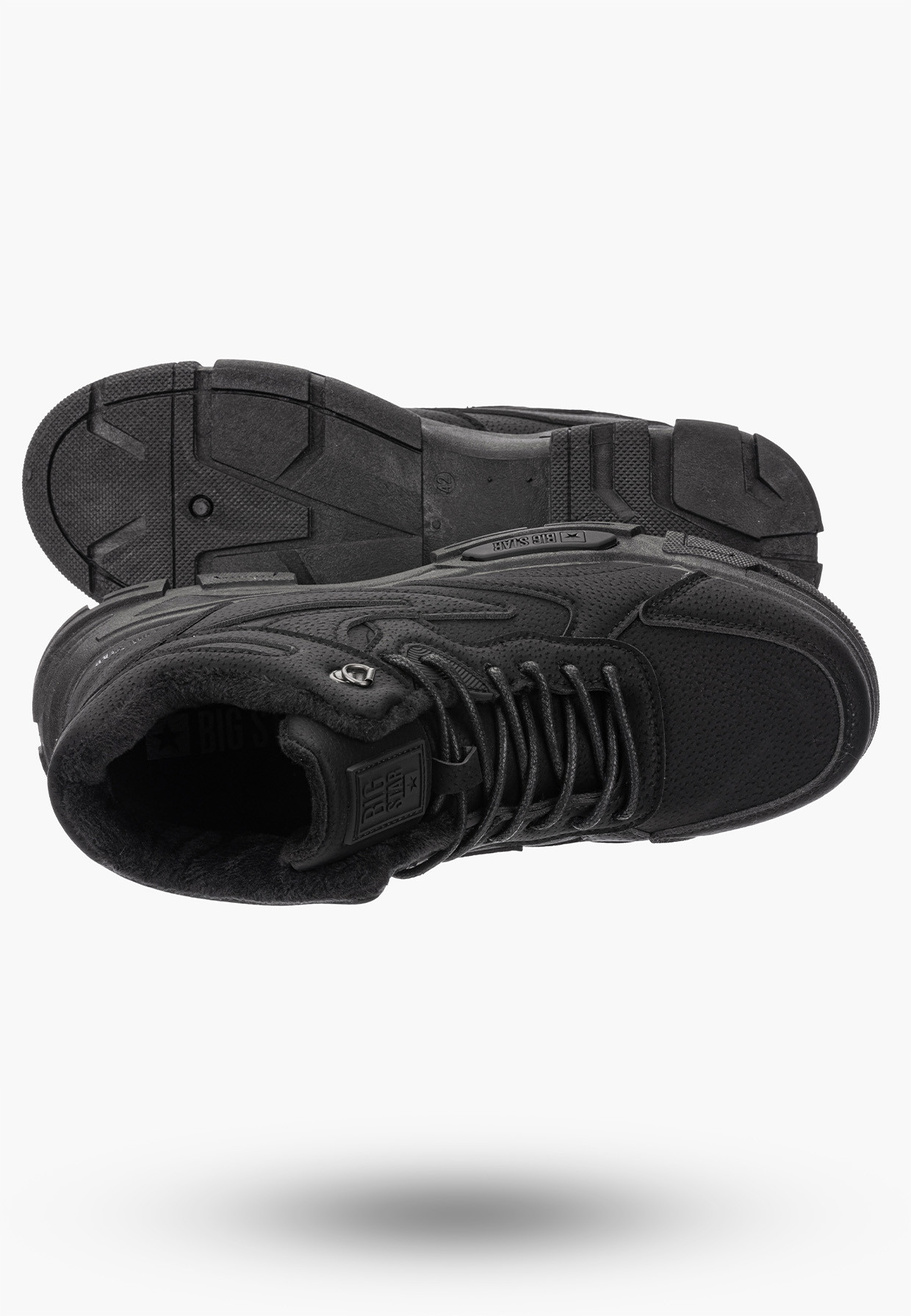 Buty Męskie BIG STAR Trzewiki Ocieplane Czarne OO174582