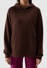 Bluza Damska 4F Sportowa Dresowa Nierozpinana Z Kapturem Brązowa 4FWSS24TSWSF0955