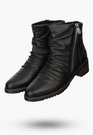 Botki Damskie RIEKER Skórzane Buty Ocieplane Casual Czarne Y0556-00