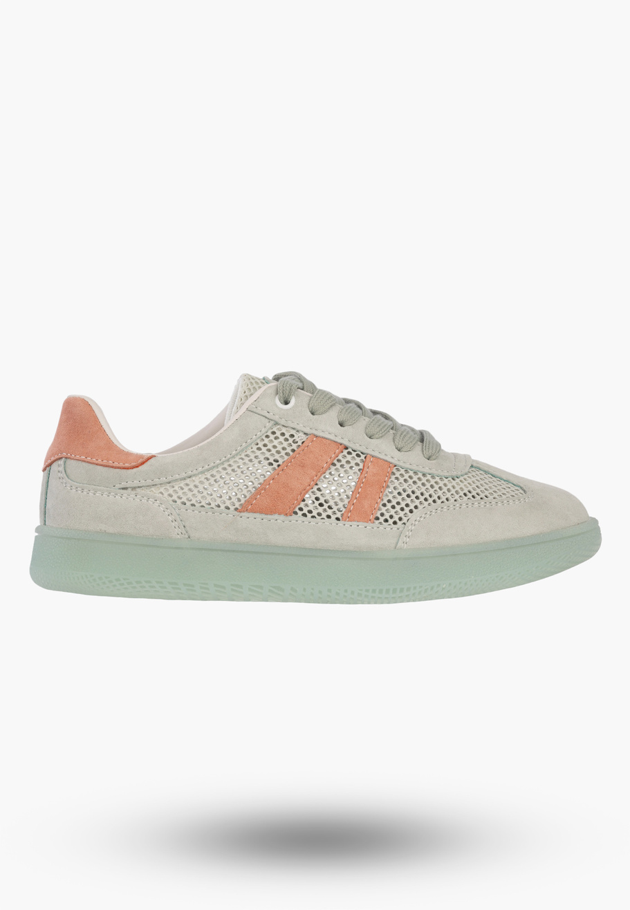 Sneakersy Damskie Buty Skórzane Sportowe Siateczka Półbuty Casual Miętowe Goodin