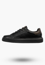 Sneakersy Męskie BIG STAR Buty Sportowe Skórzane Czarne UU174291