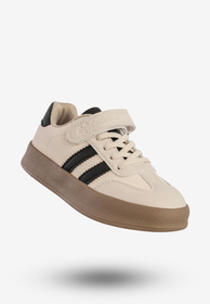 Sneakersy Dziecięce Ekoskóra Buty Sportowe Na Rzepy Beżowe Apawwa N1315R