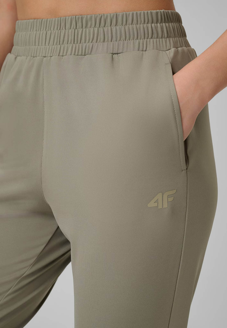 Spodnie Damskie 4F Sportowe Treningowe Szybkoschnące Jogger Oliwkowe 4FWSS26TFTRF1074