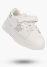 Sneakersy Dziewczęce Ekoskóra Buty Na Rzep Półbuty Sportowe Białe APAWWA NC171-2