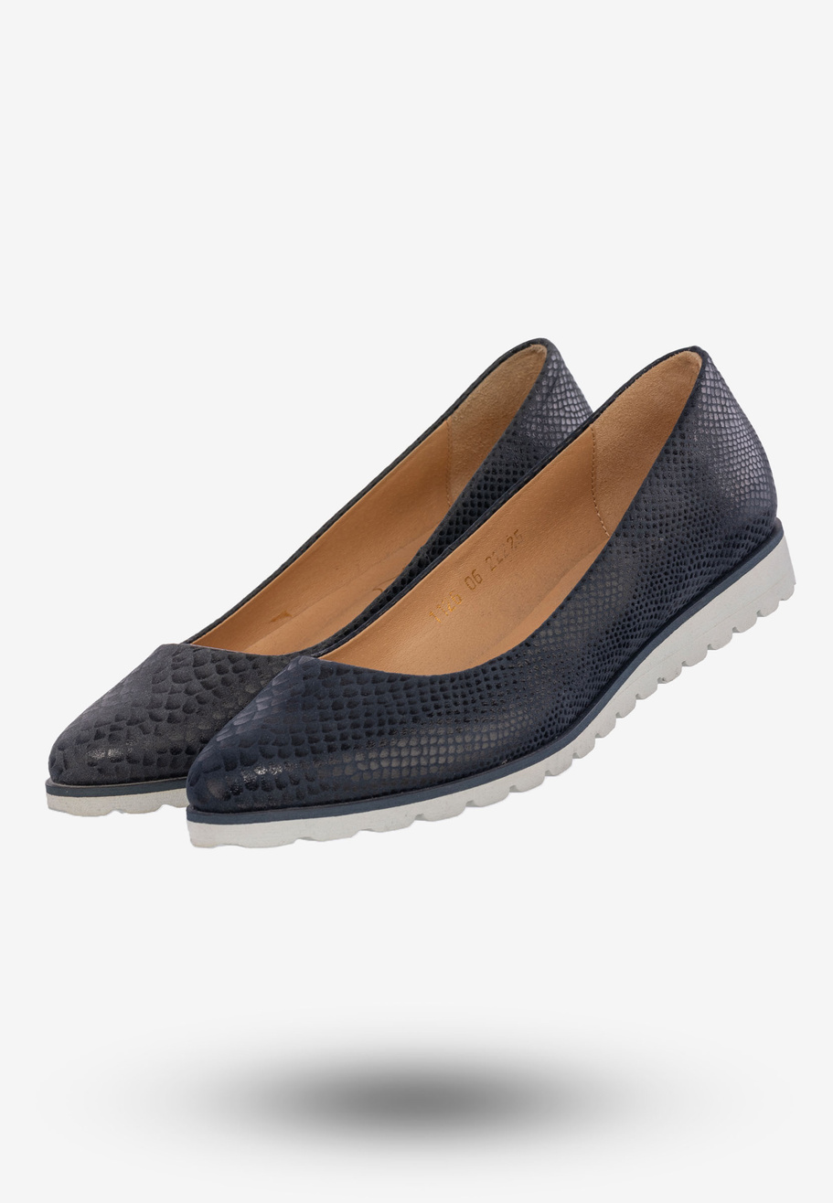 Półbuty Damskie Buty Ze Skóry Naturalnej Granatowe eSKa 1126