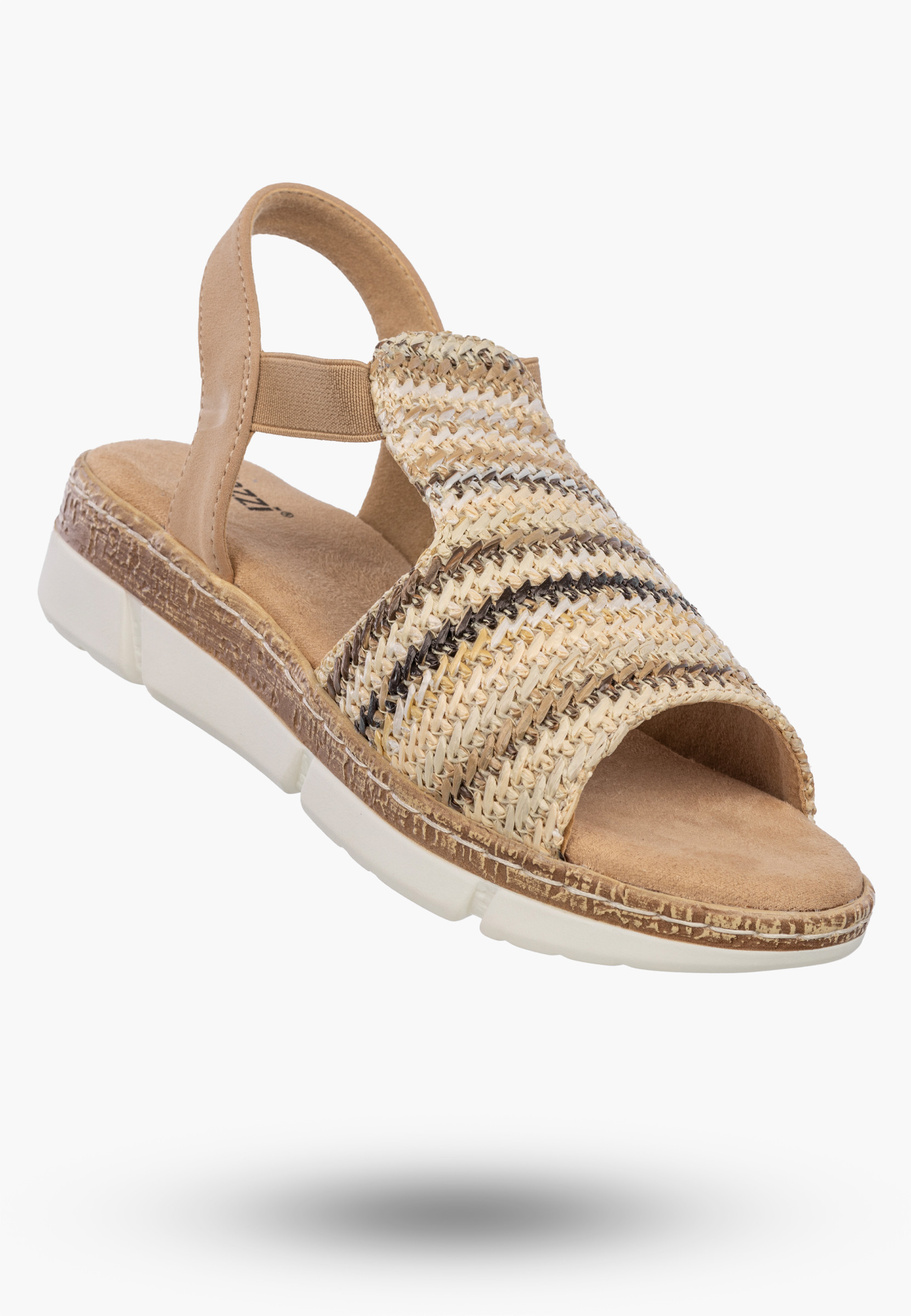 Sandały Damskie Buty Letnie Stylowe Wygodne Plecione Beżowe Jezzi