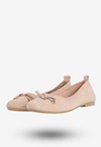 Baleriny Damskie Buty Z Kokardką Płaski Obcas Pudrowy Róż Bella Paris CB130-11