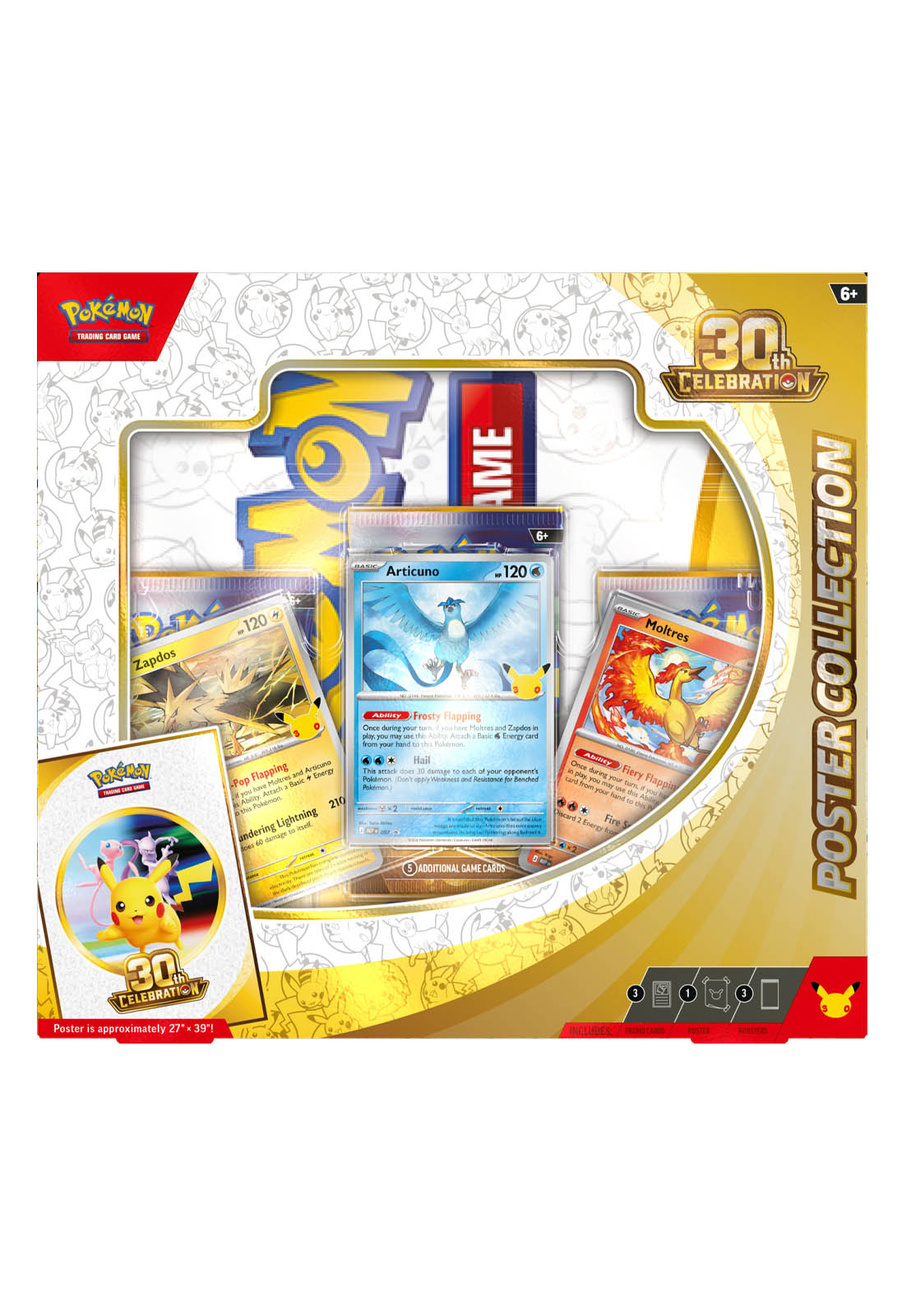 Pokémon TCG 30th Celebration Poster Collection 3 boostery + 3 karty promo foil