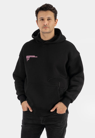 Bluza Męska Z Kapturem Różowa Pantera Casual Streetwear Czarna 2512