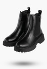 Buty Damskie BIG STAR Botki Skórzane Ocieplane Na Zamek Czarne OO274109