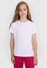 Koszulka Dziewczęca 4F T-shirt Biały Basic Podkoszulek 4FJWMM00TTSHF2332