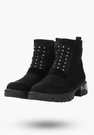 Buty Damskie Botki Trzewiki Czarne Ze Skóry Naturalnej Na Zimę 4044-001-01-5