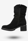 Botki Damskie Buty Zimowe Na Obcasie Ocieplane Czarne Potocki 25-51303BK