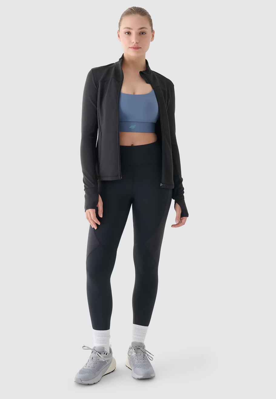 Bluza Damska 4F Treningowa Sportowa Rozpinana Szara 4FWAW24TFSWF391