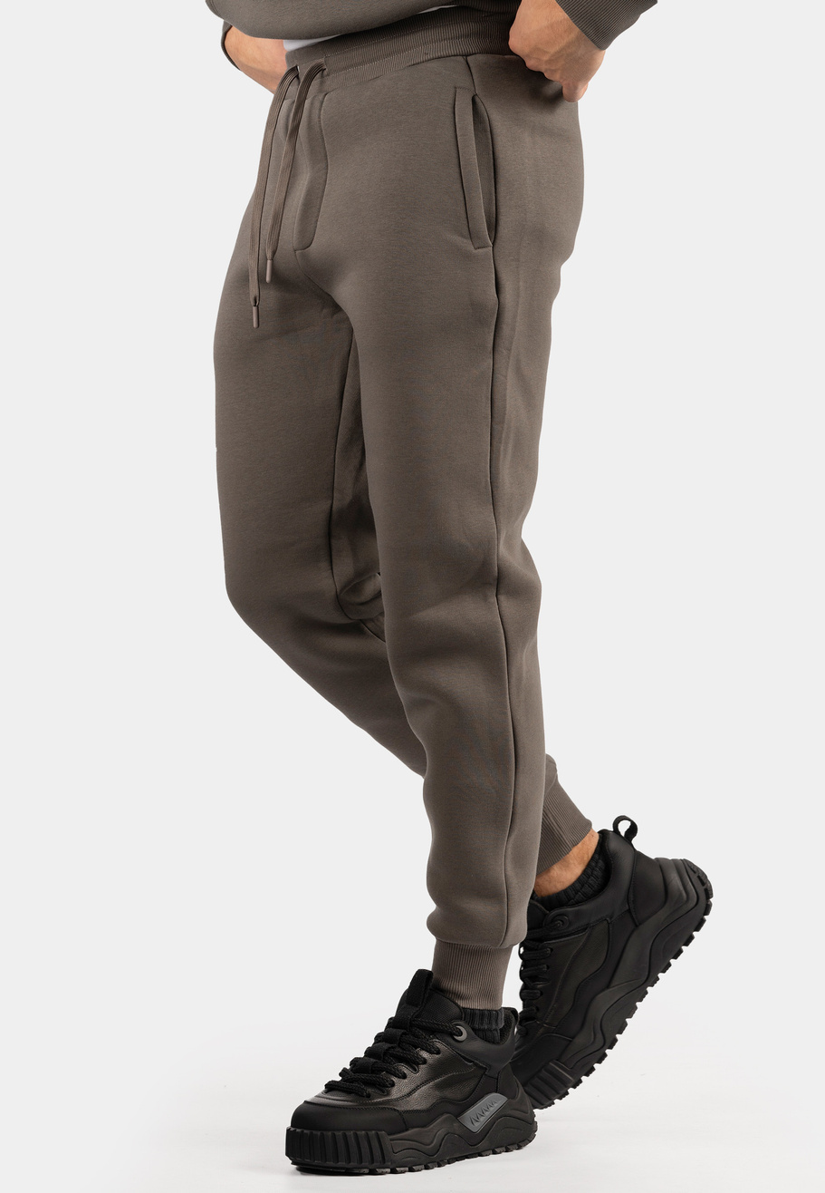 Komplet Dresowy Męski Ocieplany Bluza z kapturem Dresy Basic Khaki