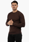 Sweter Męski Elegancki Klasyczny Basic Brązowy S-B-1-2024