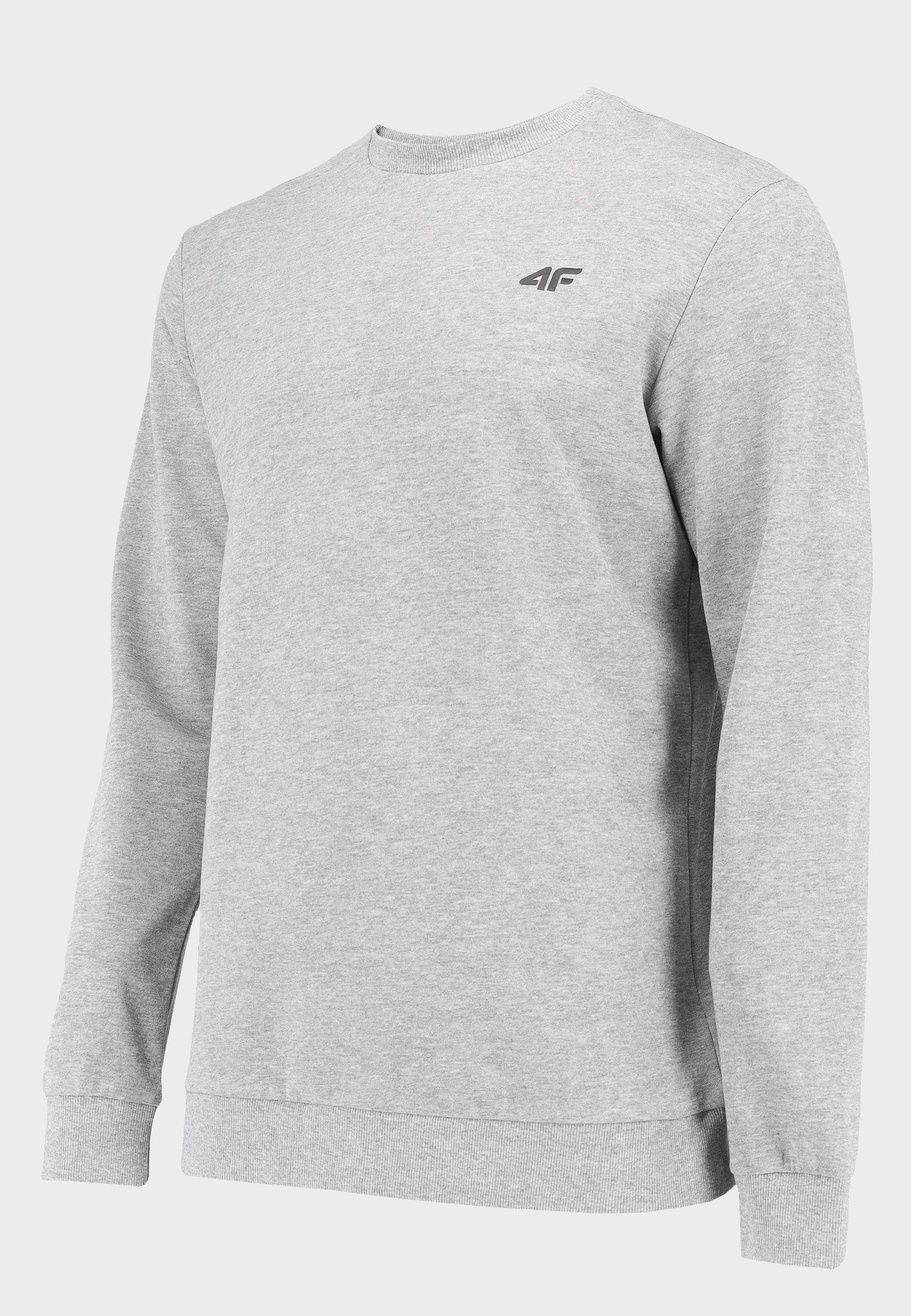 Bluza Męska 4F Szara bez kaptura Sportowa Nierozpinana BASIC 4FSS23TSWSM0705