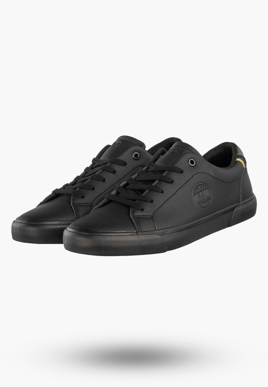 Tenisówki Męskie BIG STAR Buty Sportowe Ekoskóra Sneakersy Czarne TT174084