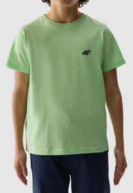 Koszulka Chłopięca 4F T-shirt Klasyczny Basic Zielony 4FJWSS24TTSHM1116