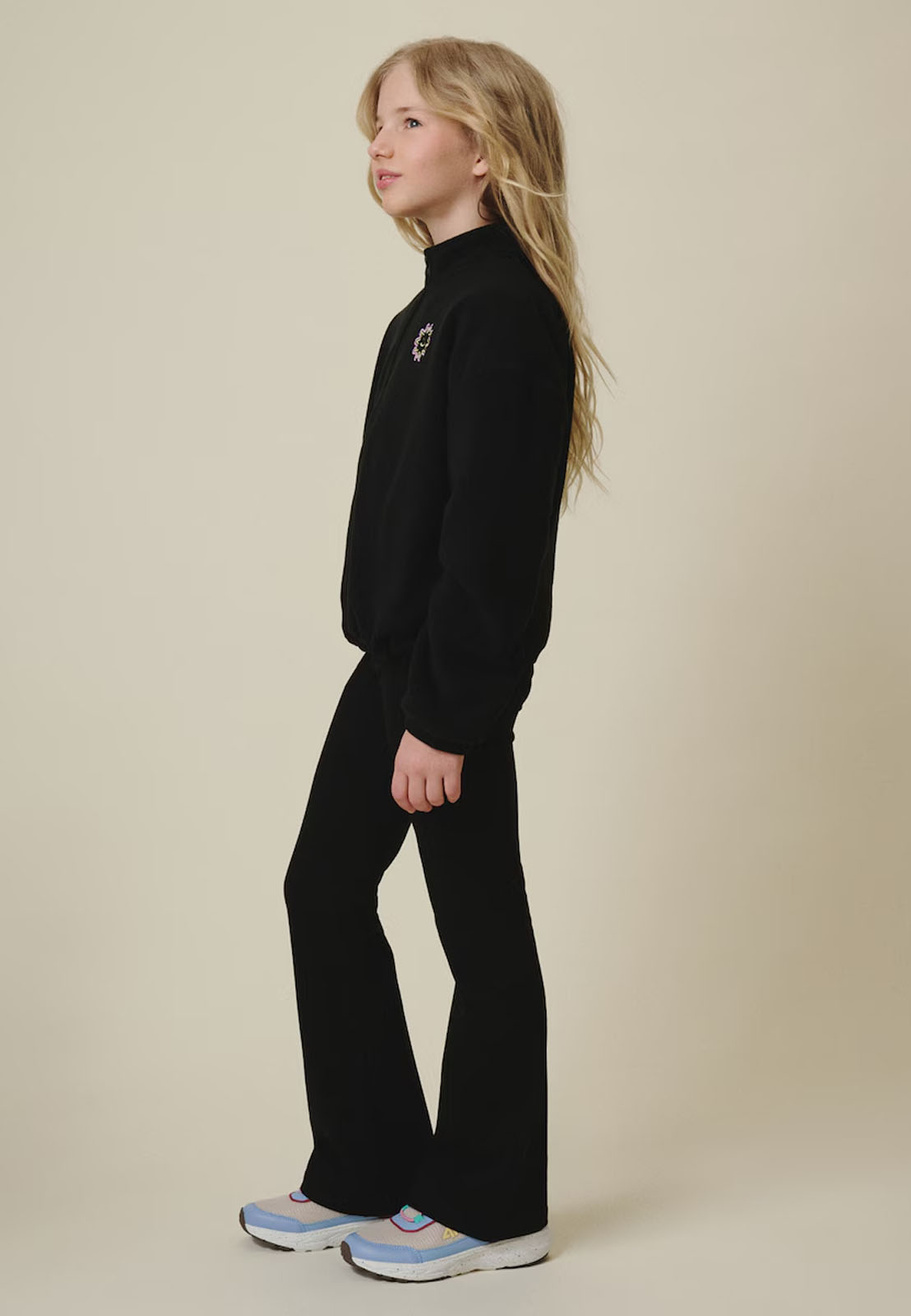 Legginsy Dziewczęce 4F Slim Dzwony Bawełniane Czarne 4FJRSS26TTIGF326