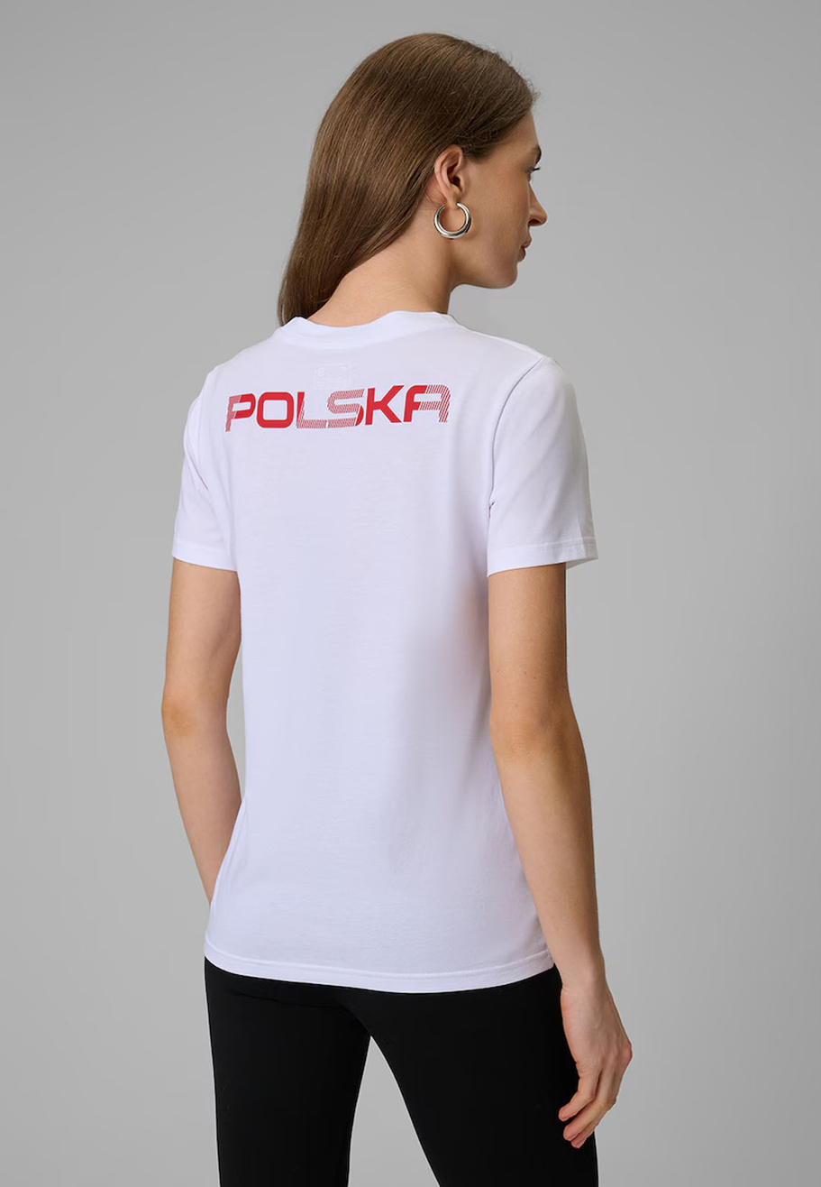 Koszulka Damska 4F Sportowa Bawełniana Polska Orzeł Biały Biała 4FRMM00TTSHF2950