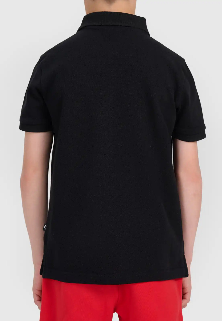 Koszulka Chłopięca 4F T-shirt Polo Z Kołnierzem Czarny 4FJWSS26TPTSM662