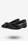 Baleriny Damskie Buty Ze Skóry Naturalnej Czarne Aloeloe Y224001