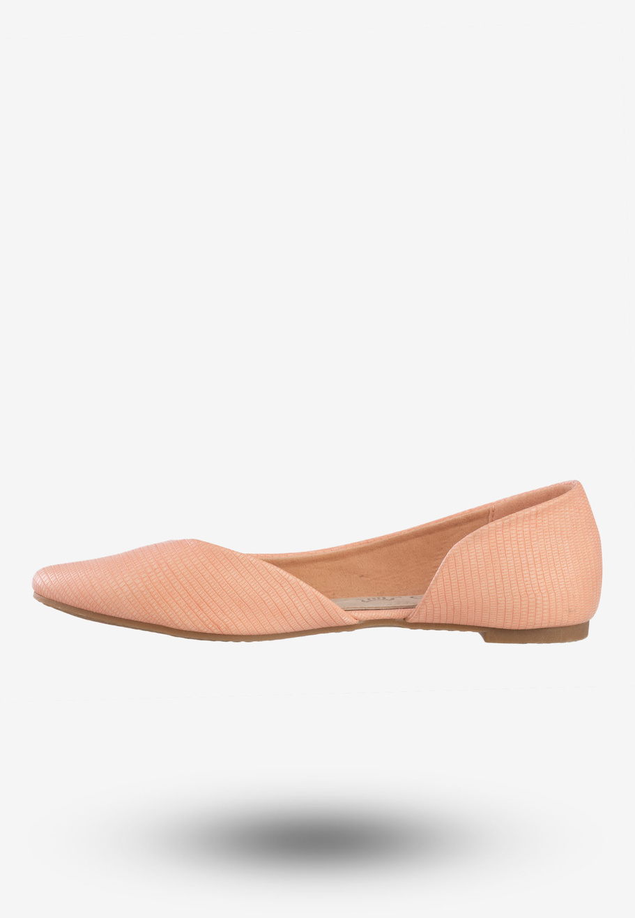 Baleriny Damskie Ekoskóra Buty Eleganckie Vesuvio Różowe S16-F-LP-01-PK
