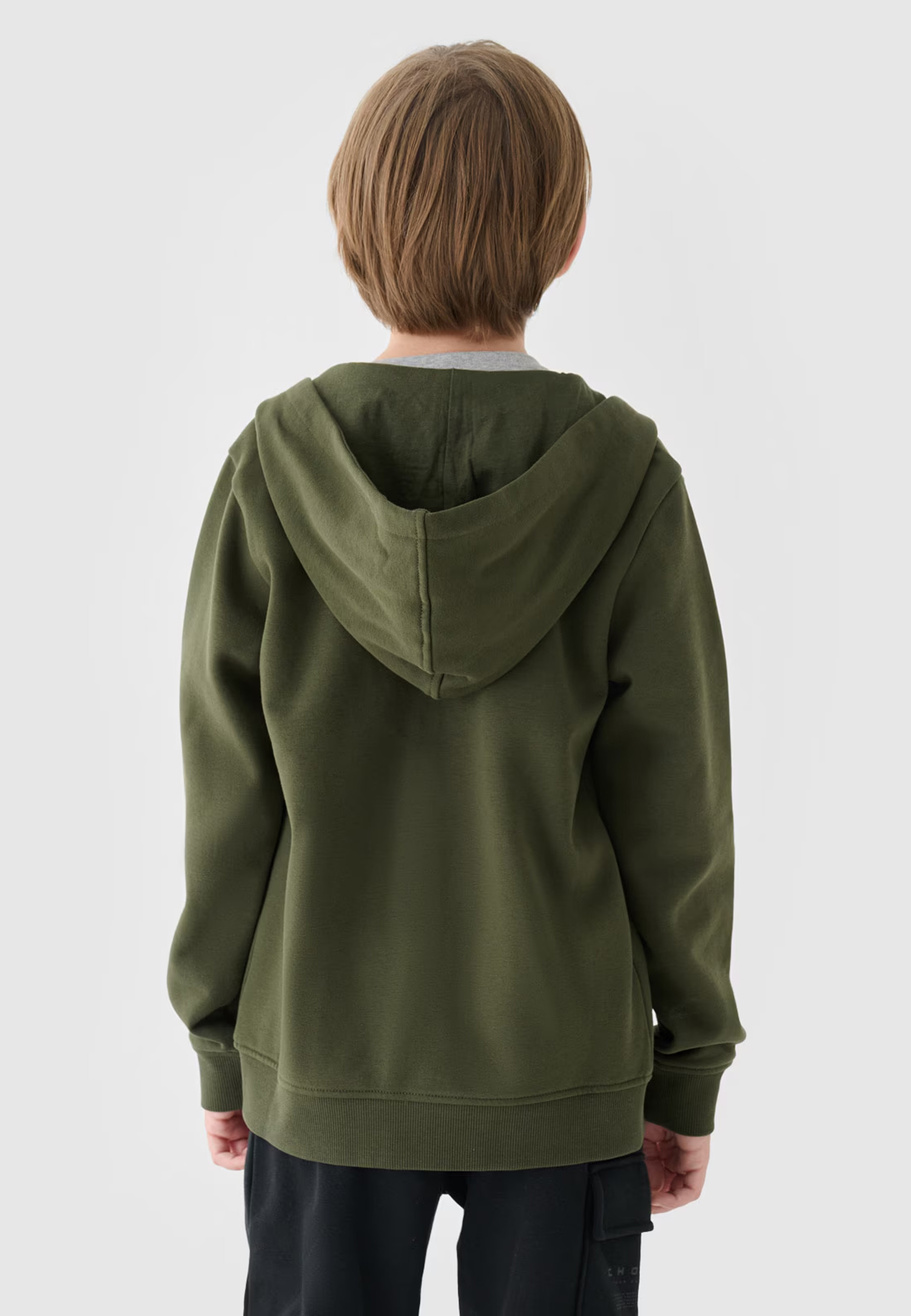 Bluza Chłopięca 4F Z Kapturem Rozpinana Khaki 4FJWMM00TSWSM1295