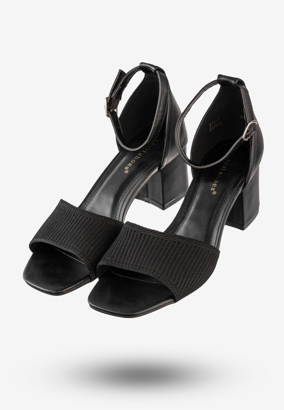 Sandały Damskie Na Klocku Buty Na Wiosnę Lato Ideal Czarne 8738