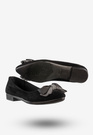 Baleriny Damskie Buty Z Kokardą Eleganckie Czarne News 22BL02-4820