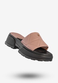 Klapki Na Platformie Damskie Skórzane Buty Eleganckie Różowe Ulmani