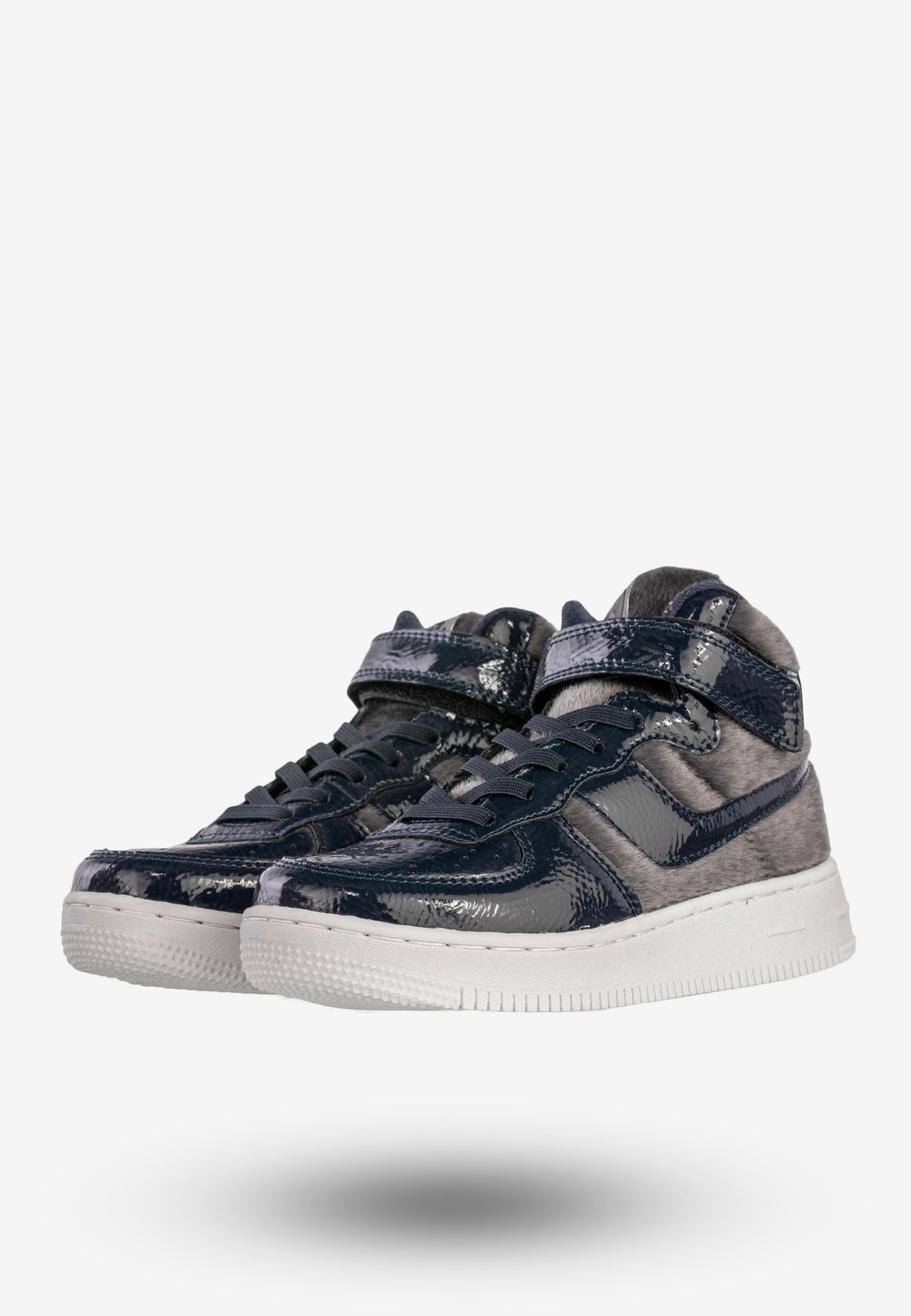 Sneakersy Dziecięce Buty Zimowe Na Rzepy Wysokie Granatowe