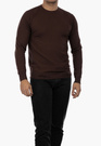 Sweter Męski Elegancki Klasyczny Basic Brązowy S-B-1-2024