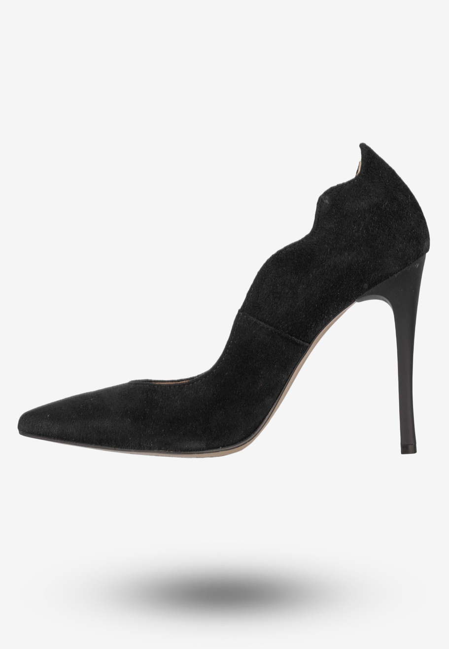Szpilki Damskie Zamszowe Buty Na Obcasie Eleganckie Darex Czarne C780/1