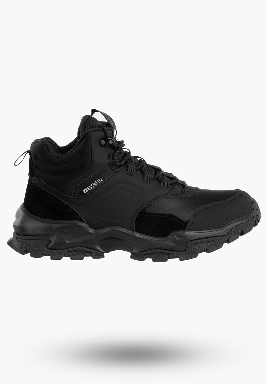Buty Męskie BIG STAR Skórzane Trekkingowe Trzewiki Czarne SS174096