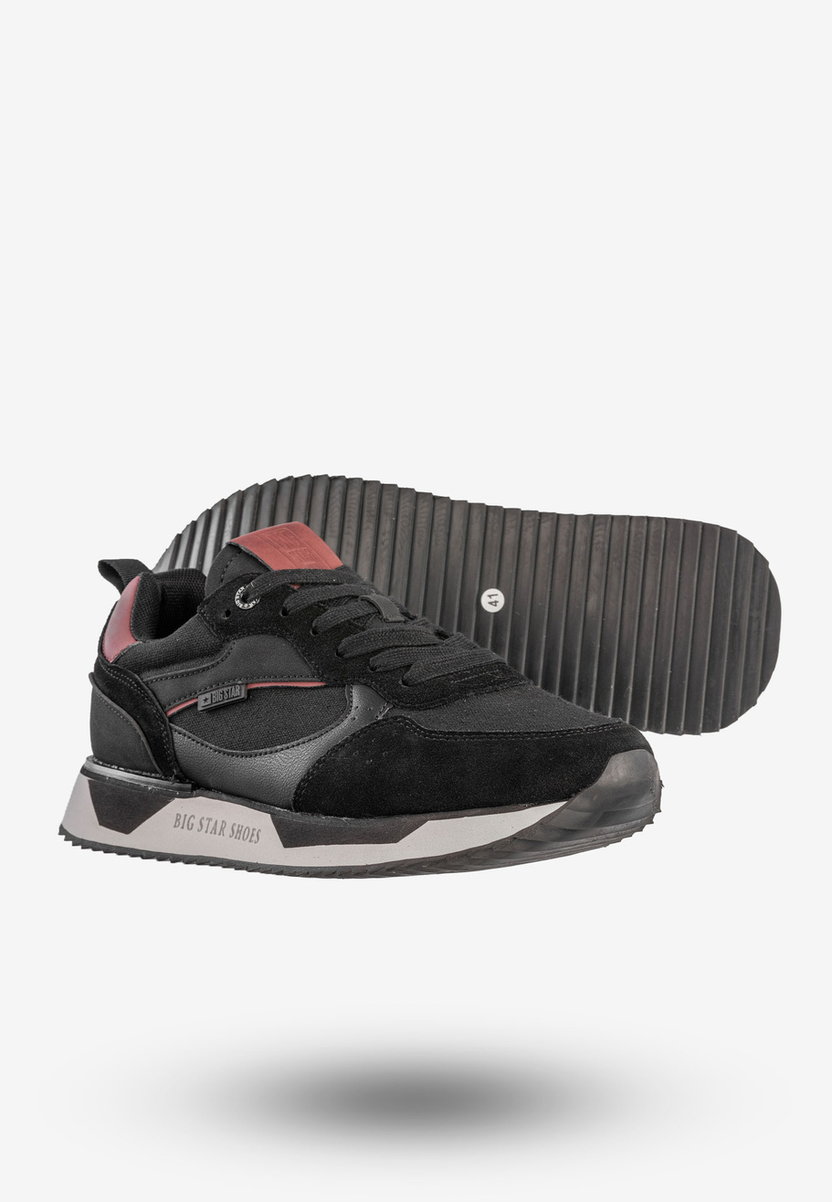 Sneakersy Męskie BIG STAR Buty Sportowe Czarne NN174350