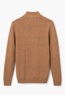Sweter Męski Ze Stójką i zamkiem Bawełniany Klasyczny Ciepły Camel