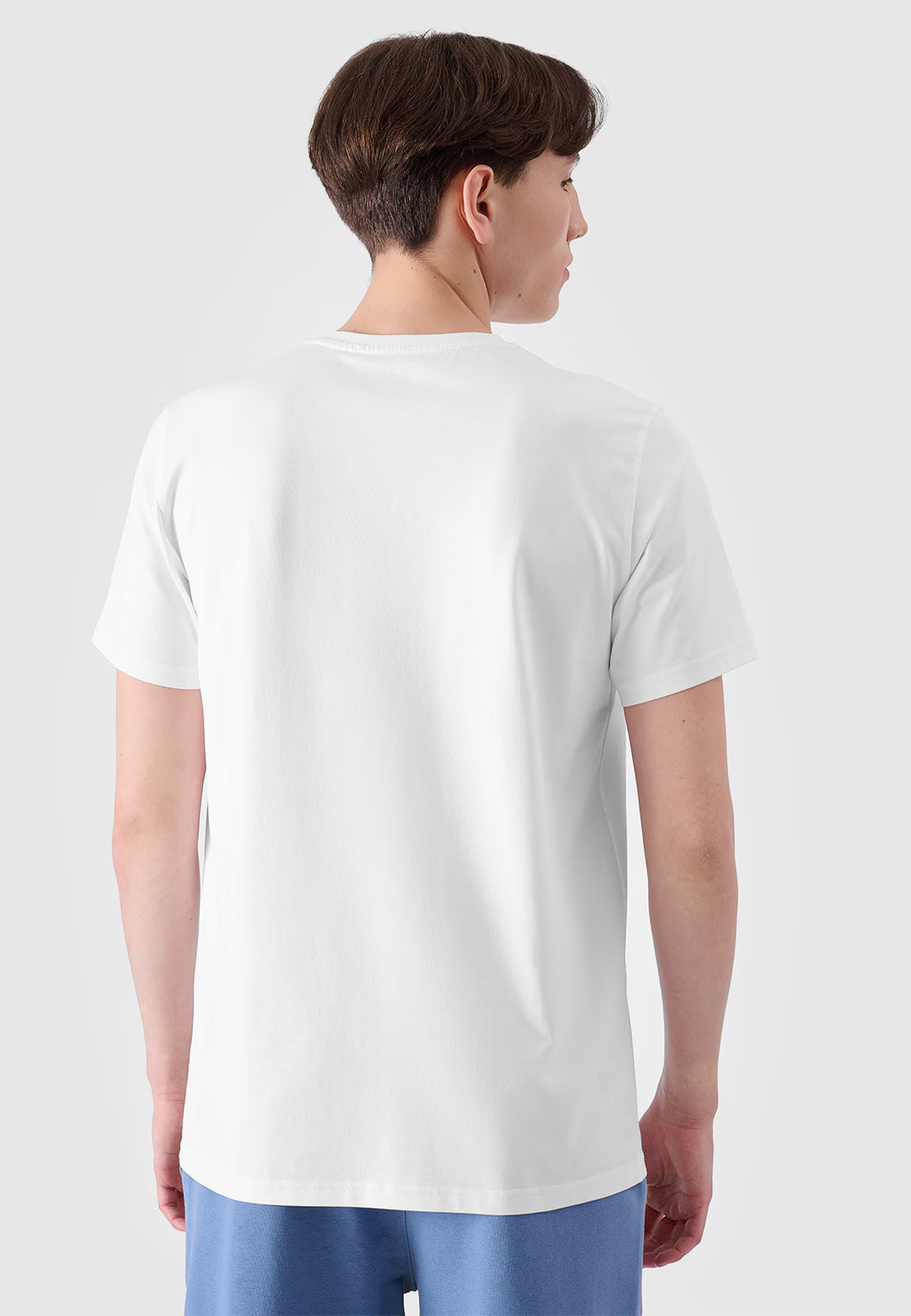 Koszulka Męska 4F T-shirt Biały z nadrukiem 4FRSS24TTSHM2107